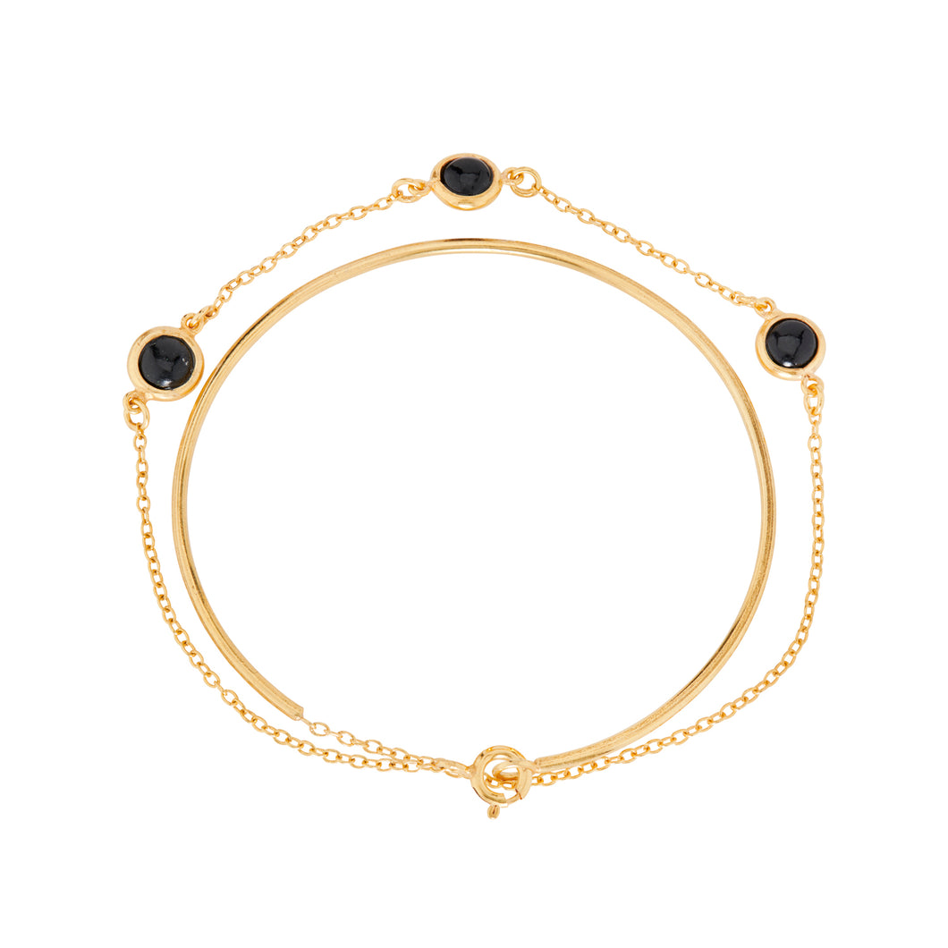 SOHO BRACELET - GOLD & ONYX